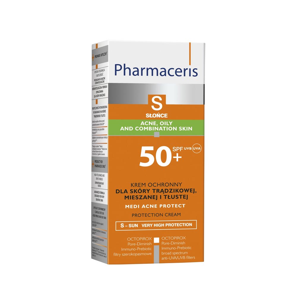 PHARMACERIS Sun SPF50+ protective cream for skin with acne, mixed skin or oily skin 50 ml