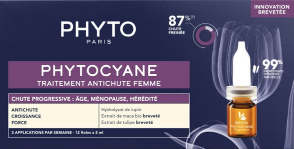 PHYTO Phytocyane Progressive Anti-Hair Loss Treatment For Women 5 ml ampoules 12 pcs