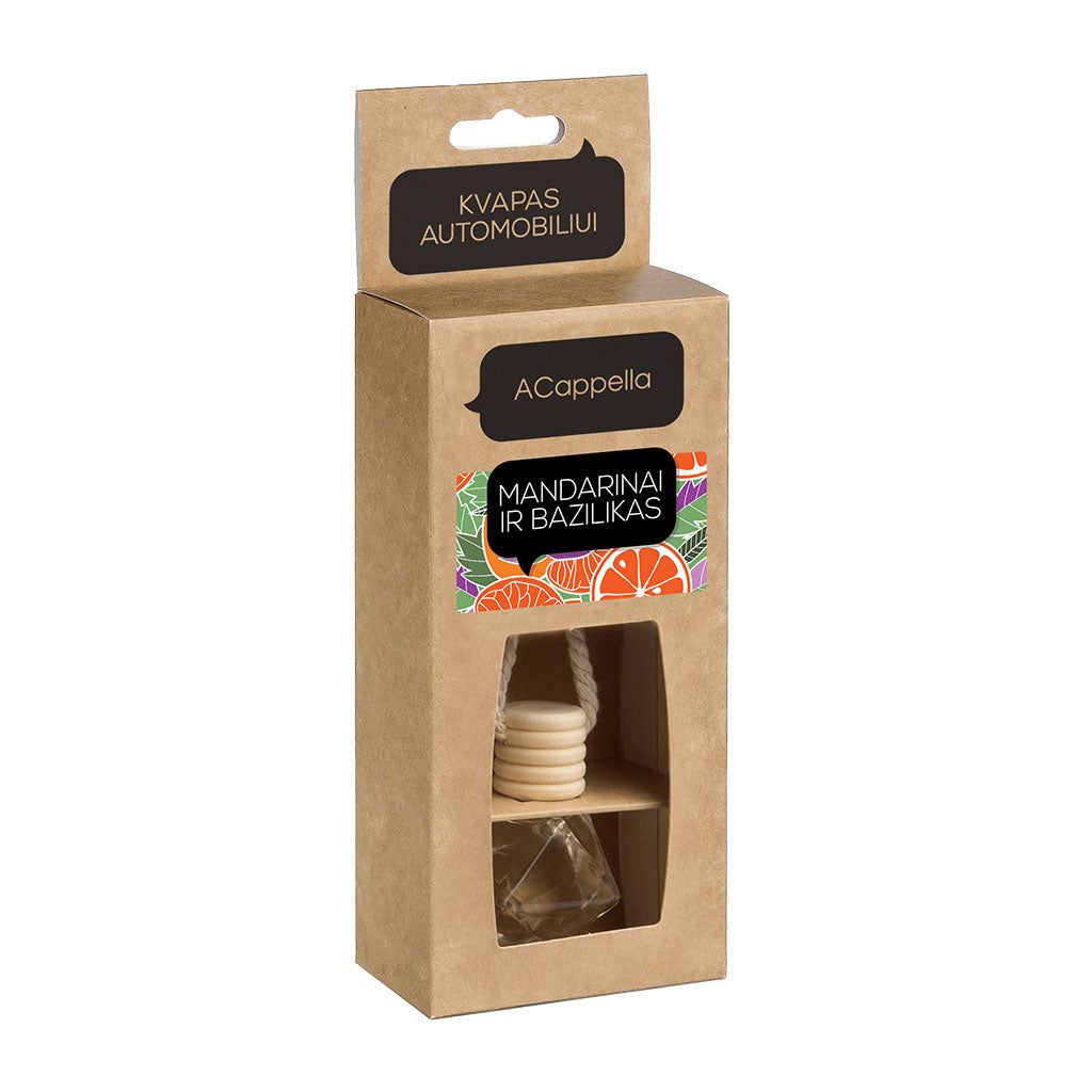 ACappella car fragrance glass polygon Mandarin and basil 7ml