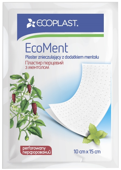 ECOPLAST Ecoment Warming Pepper, with Menthol 10 x 18 cm a patch 1 pcs