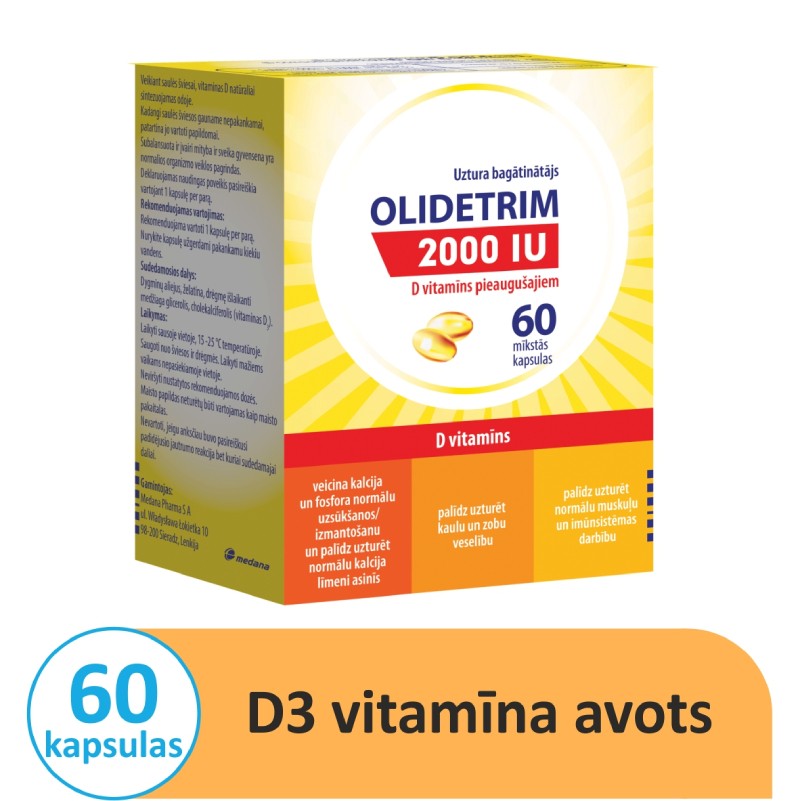 OLIDETRIM 2000 IU vitamin D soft capsules N60