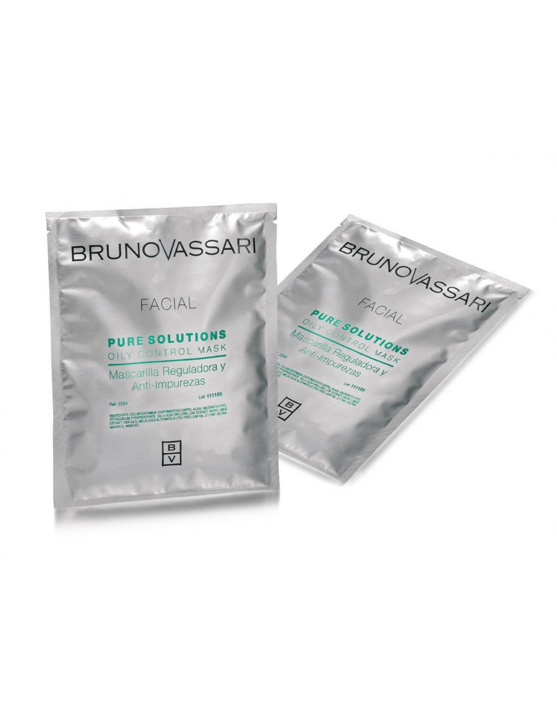 Set, Bruno Vassari, Pure Solutions, Tea Tree Oil, Eliminates Impurities, Peel-Off Mask, For Face, 6 pcs, 30 g