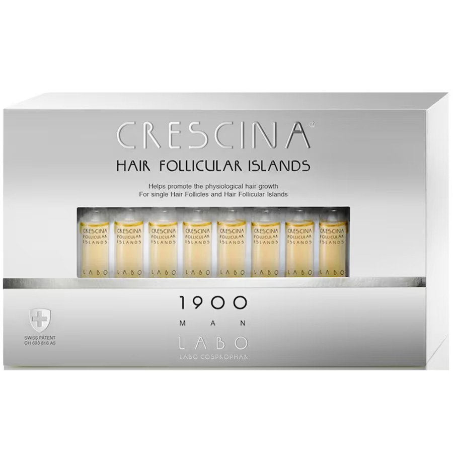 Set, Labo Cosprophar Suisse,  Crescina Follicular Islands 1900, For Growth Stimulation, Ampoules Treatment Serum, For Scalp, For Men, 20 pcs