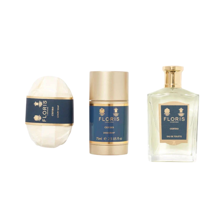 Set Floris Of London: Cefiro, Eau De Toilette, Unisex, 100 ml + Cefiro, Scented Soap Bar, 100 g + Cefiro, Anti-Perspirant, Deodorant Stick, Unisex, 75 g